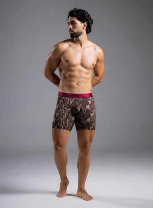 Boxer microfibra color cafe para hombre, marca TARRAO, referencia 74261e, vista frontal. Compra al por mayor en int.babalu.com.co en USD.