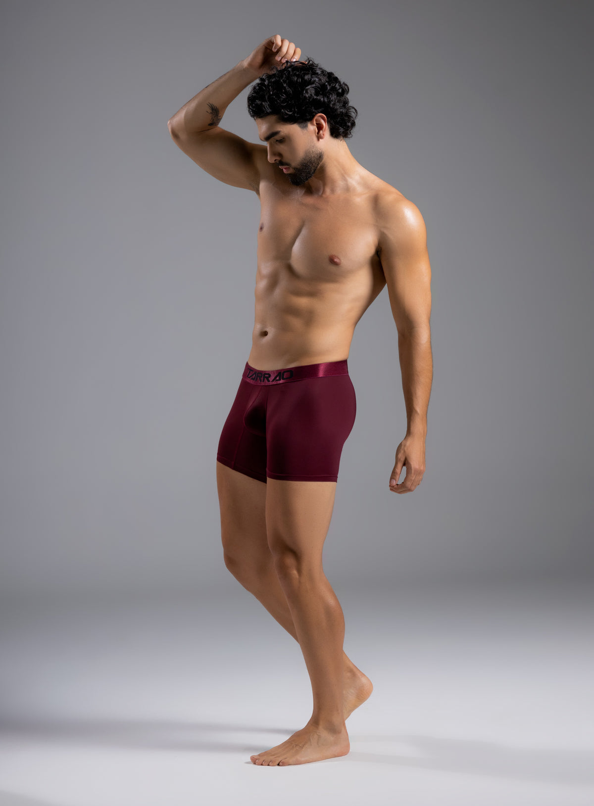 Boxer microfibra color vino tinto para hombre, marca TARRAO, referencia 61341b, vista lateral. Compra al por mayor en int.babalu.com.co en USD.