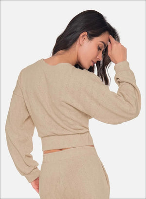 Buzo casual color beige para mujer, marca BABALÚ, referencia 111563, vista trasera. Compra al por mayor en int.babalu.com.co en USD.
