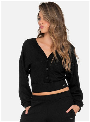 Buzo casual color negro para mujer, marca BABALÚ, referencia 111563, vista frontal. Compra al por mayor en int.babalu.com.co en USD.