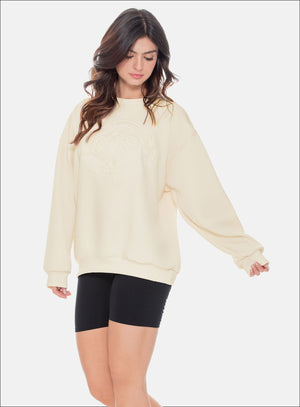 Buzo deportivo color marfil para mujer, marca BABALÚ, referencia 109023, vista frontal. Compra al por mayor en int.babalu.com.co en USD.