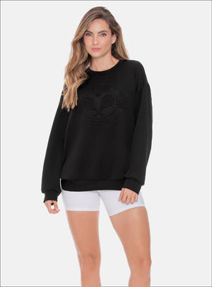 Buzo deportivo color negro para mujer, marca BABALÚ, referencia 109023, vista frontal. Compra al por mayor en int.babalu.com.co en USD.