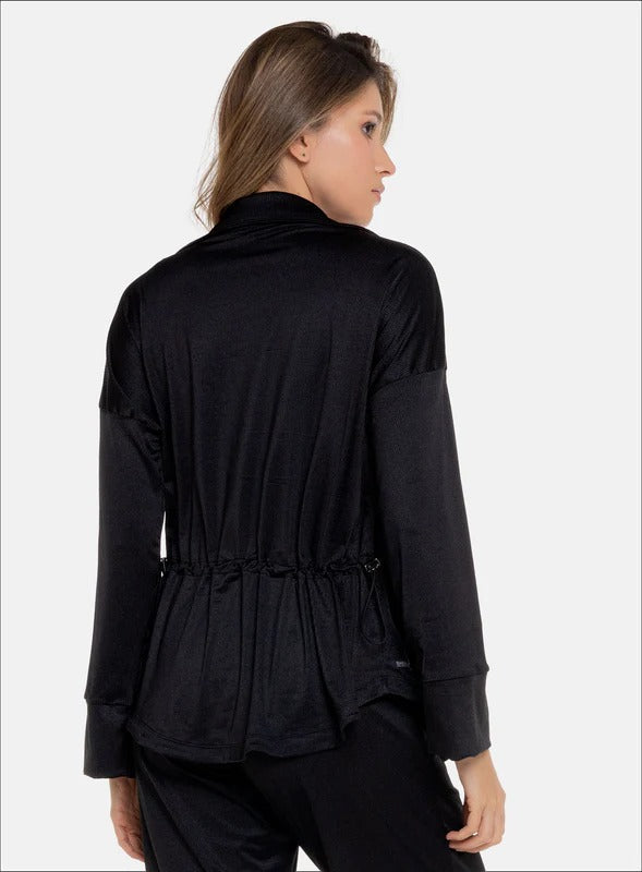 Camisa casual color negro para mujer, marca BABALÚ, referencia 112013, vista trasera. Compra al por mayor en int.babalu.com.co en USD.