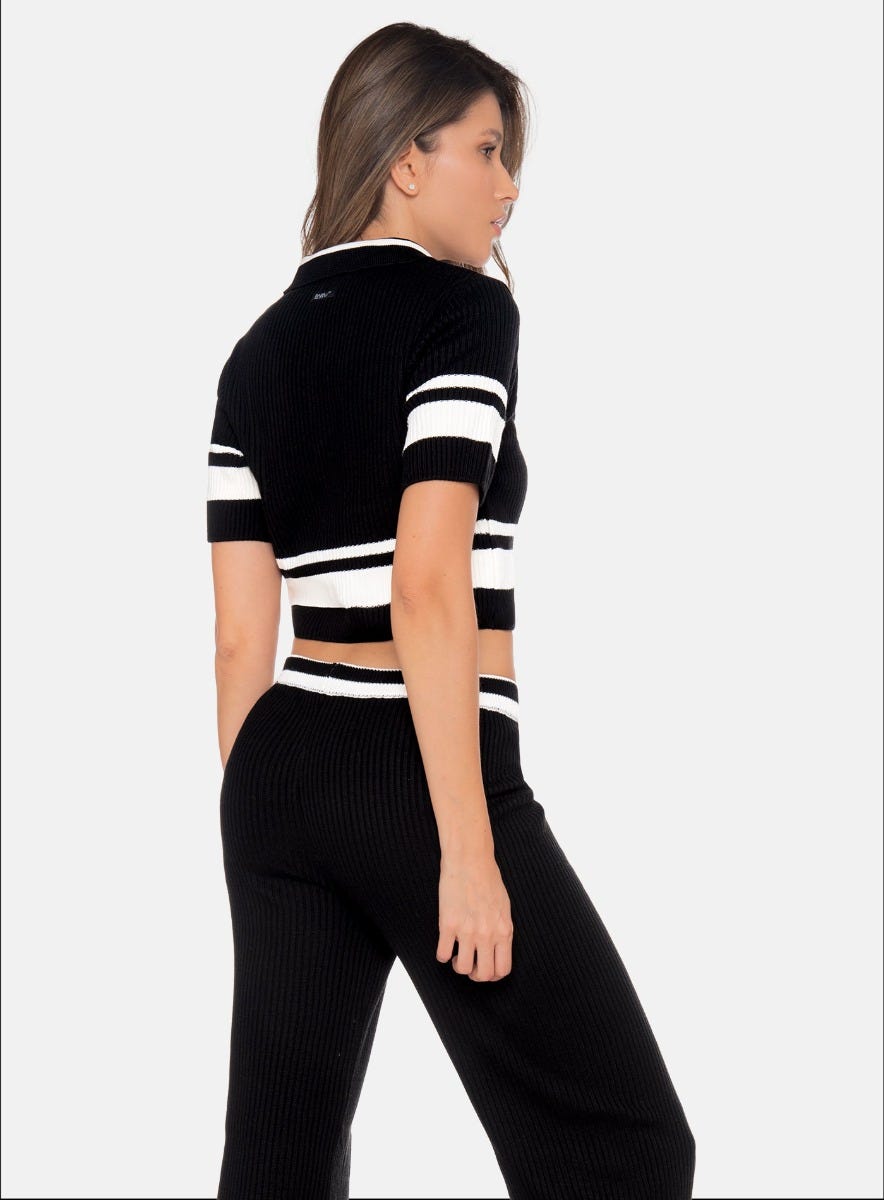 Camiseta casual color marfil para mujer, marca BABALÚ, referencia 111773, vista lateral. Compra al por mayor en int.babalu.com.co en USD.