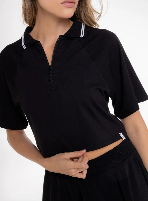 Camiseta casual color negro para mujer, marca BABALÚ, referencia 111613, vista frontal. Compra al por mayor en int.babalu.com.co en USD.