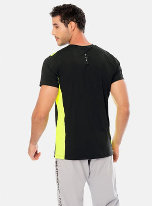 Camiseta deportiva color negro para hombre, marca INIZIO, referencia 86066, vista trasera. Compra al por mayor en int.babalu.com.co en USD.