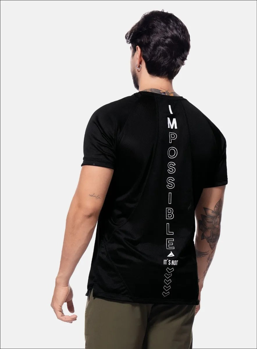 Camiseta deportiva color negro para hombre, marca INIZIO, referencia 86536, vista trasera. Compra al por mayor en int.babalu.com.co en USD.