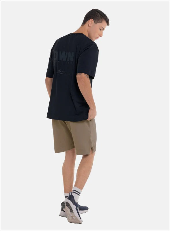 Camiseta oversize color azul para hombre, marca BBL MEN, referencia 79, vista trasera. Compra al por mayor en int.babalu.com.co en USD.