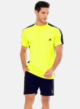 CAMISETA DEPORTIVA HOMBRE CON CORTES EN HOMBRO Y COSTADO TALLA S - M - L - XL - ¡PRECIO ESPECIAL!