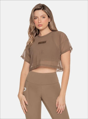 Camistea deportiva color arequipe para mujer, marca BABALÚ, referencia 105883, vista frontal. Compra al por mayor en int.babalu.com.co en USD.