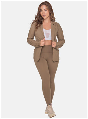 Chaqueta casual color arequipe para mujer, marca BABALÚ, referencia 111223, vista frontal. Compra al por mayor en int.babalu.com.co en USD.