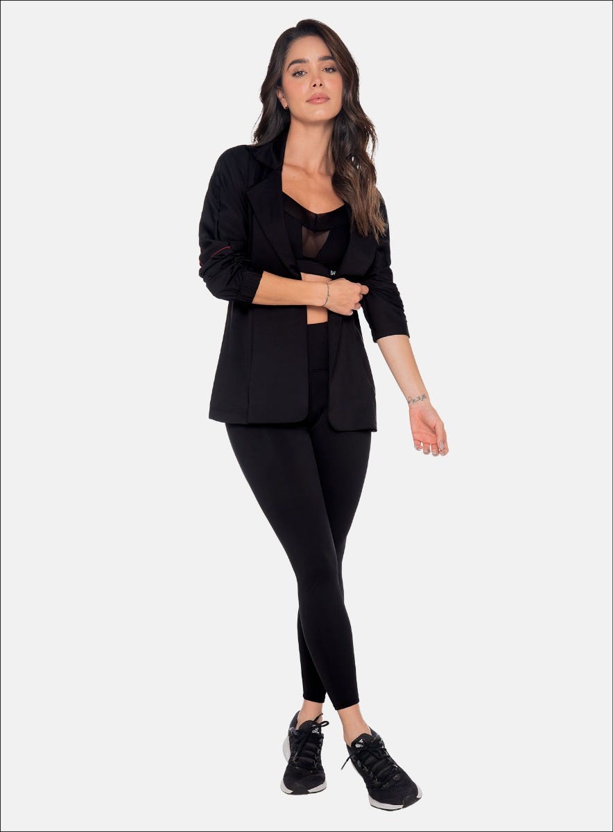 Chaqueta casual color negro para mujer, marca BABALÚ, referencia 111223, vista frontal. Compra al por mayor en int.babalu.com.co en USD.