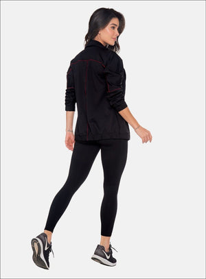 Chaqueta casual color negro para mujer, marca BABALÚ, referencia 111223, vista trasera. Compra al por mayor en int.babalu.com.co en USD.