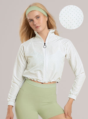 Chaqueta deportiva color verde para mujer, marca BABALÚ, referencia 115913, vista frontal. Compra al por mayor en int.babalu.com.co en USD.