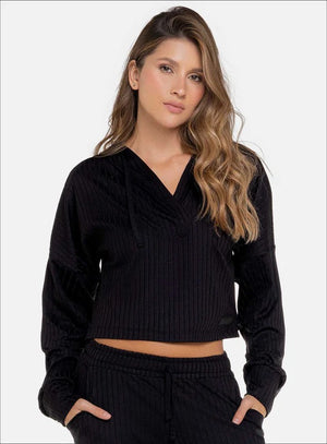 Chompa casual color negro para mujer, marca BABALÚ, referencia 111703, vista frontal. Compra al por mayor en int.babalu.com.co en USD.