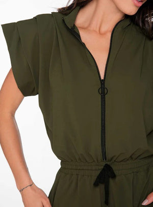 Enterizo casual color verde para mujer, marca BABALÚ, referencia 111183, vista detalle. Compra al por mayor en int.babalu.com.co en USD.