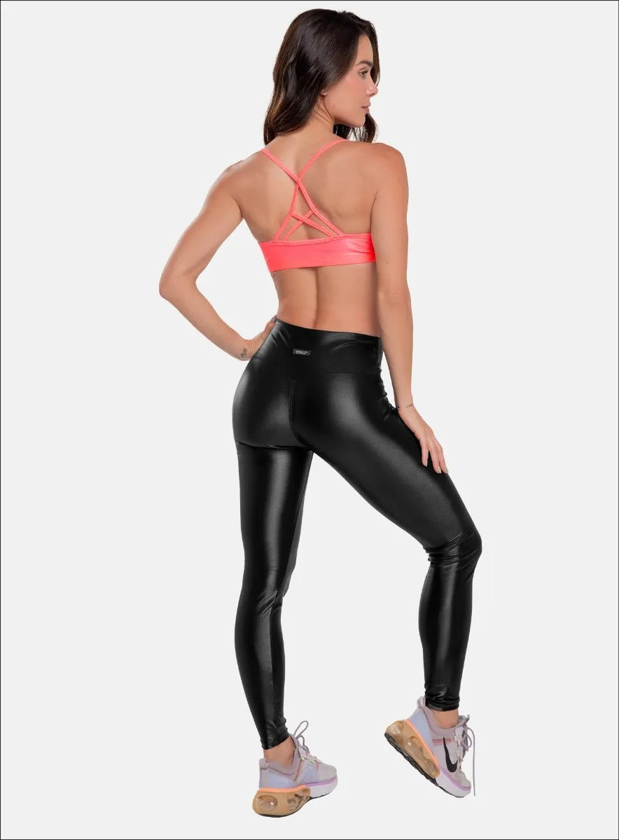 Leggins apariencia color negro para mujer, marca BABALÚ, referencia 90883, vista trasera. Compra al por mayor en int.babalu.com.co en USD.