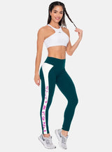 LEGGINS DEPORTIVO MUJER  TELA SUPPLEX  CON TERMOSELLADO Y ESTAMPADO EN LATERALES TALLA ÚNICA