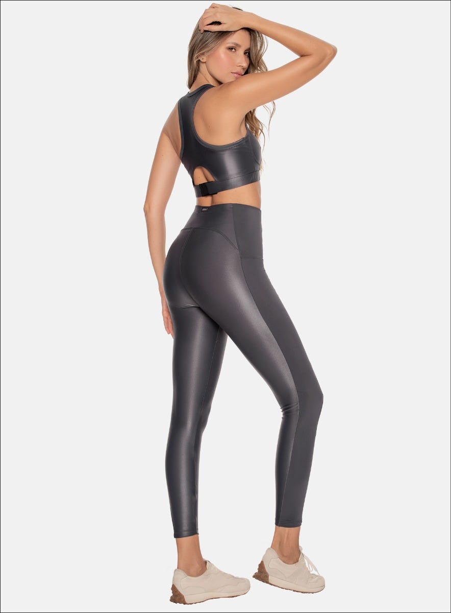 Leggins deportivo color gris para mujer, marca BABALÚ, referencia 111093, vista frontal. Compra al por mayor en int.babalu.com.co en USD.
