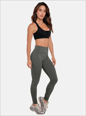 Leggins deportivo color gris para mujer, marca BABALÚ, referencia 37683, vista frontal. Compra al por mayor en int.babalu.com.co en USD.
