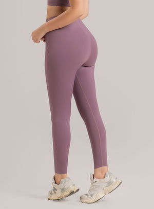 Leggins deportivo color mora leche para mujer, marca BABALÚ, referencia 115353, vista trasera. Compra al por mayor en int.babalu.com.co en USD.