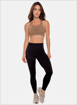 Leggins deportivo color negro para mujer, marca BABALÚ, referencia 107033, vista frontal. Compra al por mayor en int.babalu.com.co en USD.