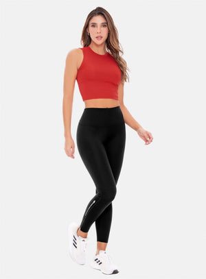 Leggins deportivo color negro para mujer, marca BABALÚ, referencia 107713, vista frontal. Compra al por mayor en int.babalu.com.co en USD.