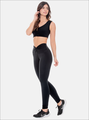 Leggins deportivo color negro para mujer, marca BABALÚ, referencia 108613, vista frontal. Compra al por mayor en int.babalu.com.co en USD.