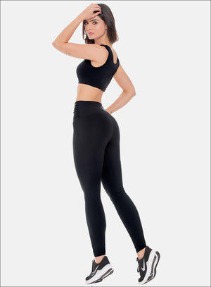 Leggins deportivo color negro para mujer, marca BABALÚ, referencia 108613, vista trasera. Compra al por mayor en int.babalu.com.co en USD.