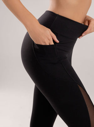 Leggins deportivo color negro para mujer, marca BABALÚ, referencia 112583, vista detalle. Compra al por mayor en int.babalu.com.co en USD.