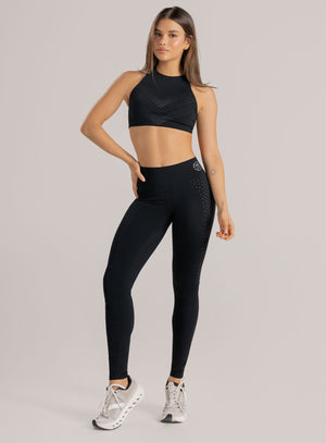 Leggins deportivo color negro para mujer, marca BABALÚ, referencia 113263, vista frontal. Compra al por mayor en int.babalu.com.co en USD.