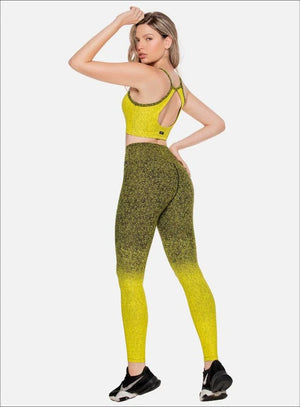Leggins deportivo color verde para mujer, marca BABALÚ, referencia 110823, vista lateral. Compra al por mayor en int.babalu.com.co en USD.