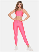 LEGGINS DEPORTIVO TELA CON EFECTO BRILLO TACTO SUAVE CON CIERRE EN LA PRETINA