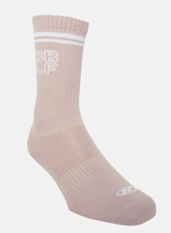 Media deportiva color beige para mujer, marca BABALÚ, referencia 0693, vista lateral. Compra al por mayor en int.babalu.com.co en USD.