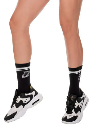 Media deportiva color negro para mujer, marca BABALÚ, referencia 0693, vista frontal. Compra al por mayor en int.babalu.com.co en USD.