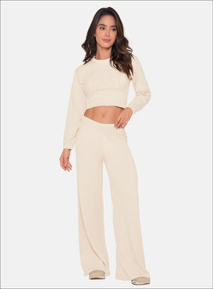 Pantalon casual color marfil para mujer, marca BABALÚ, referencia 111763, vista frontal. Compra al por mayor en int.babalu.com.co en USD.