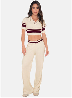 Pantalon casual color marfil para mujer, marca BABALÚ, referencia 111783, vista frontal. Compra al por mayor en int.babalu.com.co en USD.