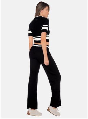 Pantalon casual color negro para mujer, marca BABALÚ, referencia 111783, vista lateral. Compra al por mayor en int.babalu.com.co en USD.