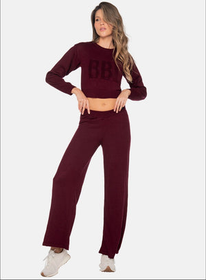 Pantalon casual color vino tinto para mujer, marca BABALÚ, referencia 111763, vista frontal. Compra al por mayor en int.babalu.com.co en USD.