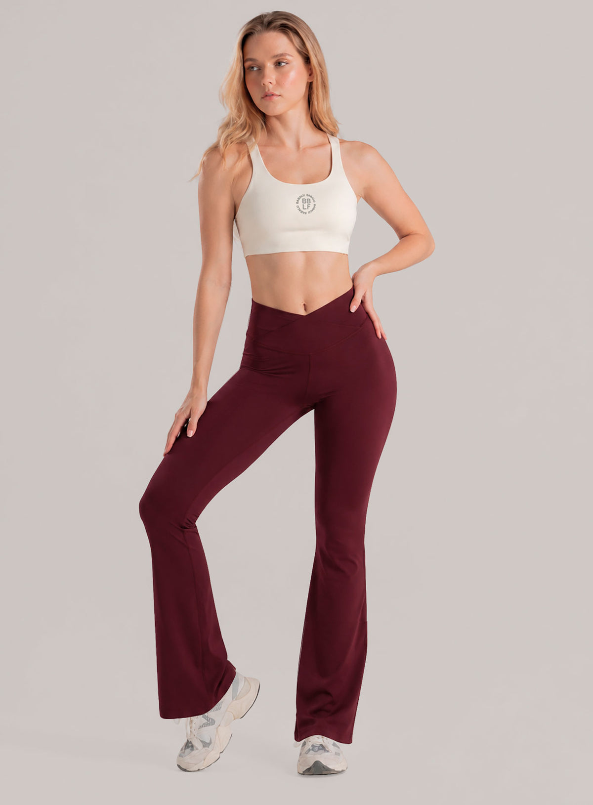 Pantalon tela color beige para mujer, marca BABALÚ, referencia 114673, vista frontal. Compra al por mayor en int.babalu.com.co en USD.
