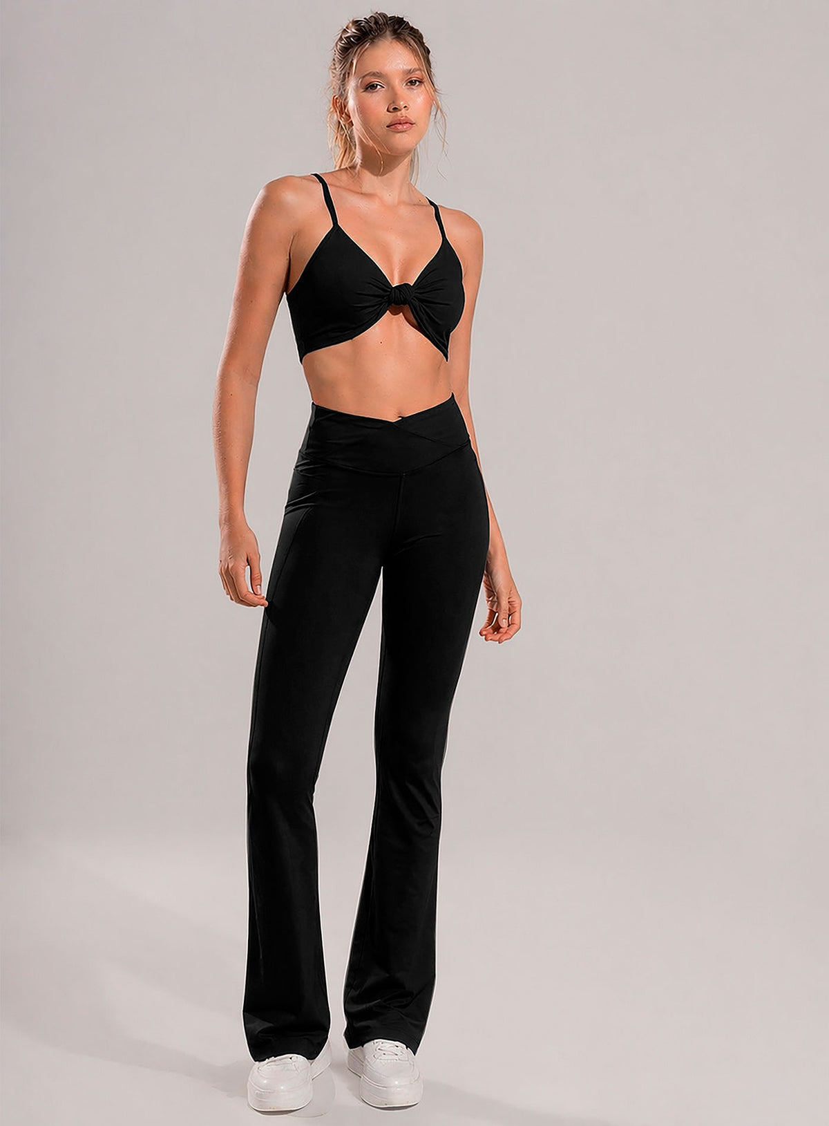 Pantalon tela color negro para mujer, marca BABALÚ, referencia 114673, vista frontal. Compra al por mayor en int.babalu.com.co en USD.
