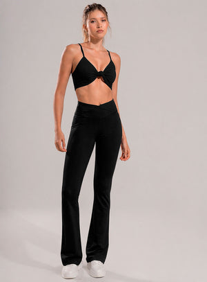 Pantalon tela color negro para mujer, marca BABALÚ, referencia 114673, vista frontal. Compra al por mayor en int.babalu.com.co en USD.