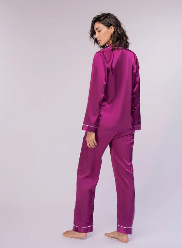 Pijama shiny para mujer, marca BABALÚ, referencia 198, vista frontal. Compra al por mayor en int.babalu.com.co en USD.