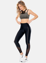 LEGGINS DEPORTIVO MUJER CON CORTE LASER TELA EFECTO BRILLANTE TALLA ÚNICA
