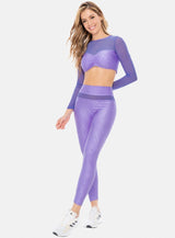 LEGGINS DEPORTIVO MUJER EN TELA JACQUARD CON CORTES EN TELA SEMI TRANSPARENTE TALLA ÚNICA