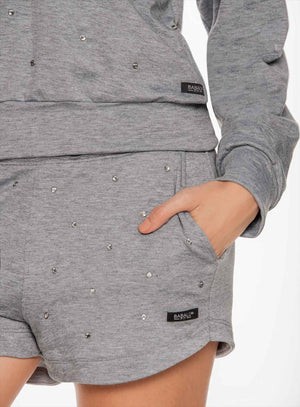 Short casual color gris para mujer, marca BABALÚ, referencia 110943, vista detalle. Compra al por mayor en int.babalu.com.co en USD.