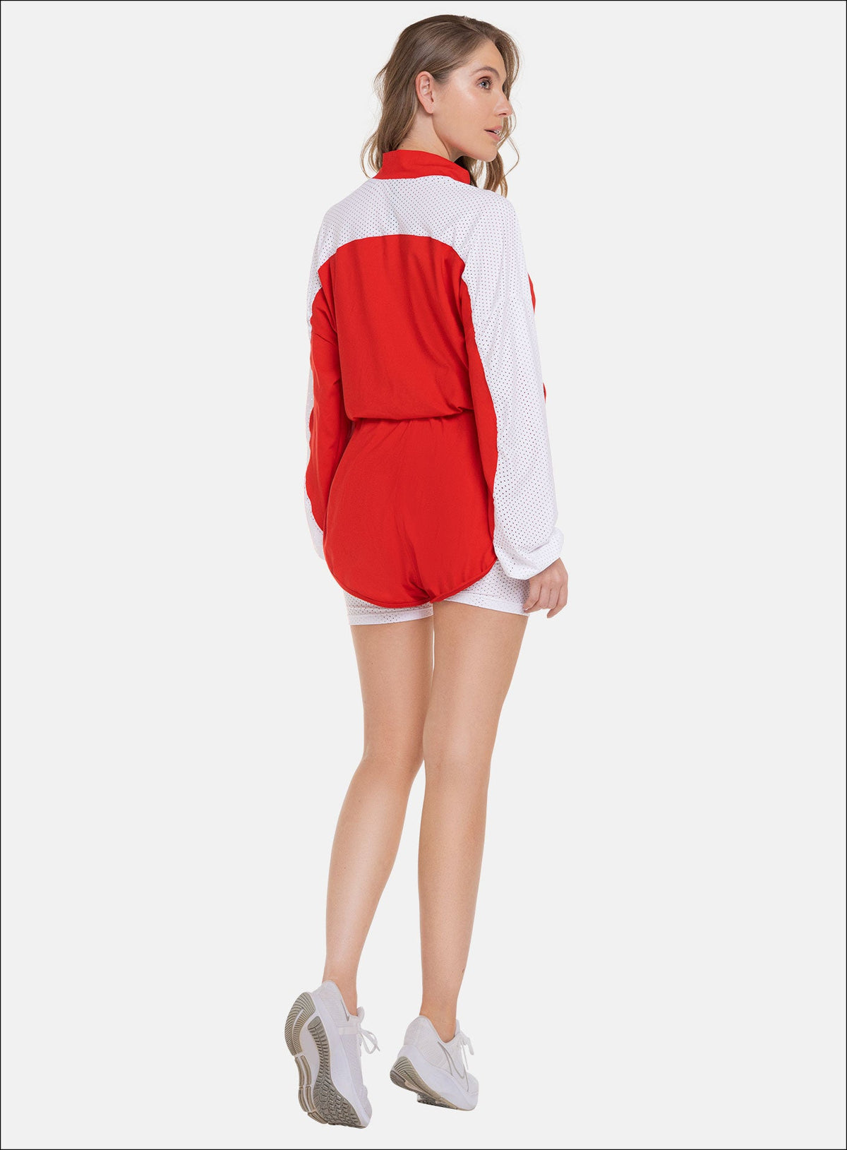 Short deportivo color rojo para mujer, marca BABALÚ, referencia 109143, vista trasera. Compra al por mayor en int.babalu.com.co en USD.
