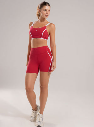 Short deportivo color rojo para mujer, marca BABALÚ, referencia 112193, vista frontal. Compra al por mayor en int.babalu.com.co en USD.
