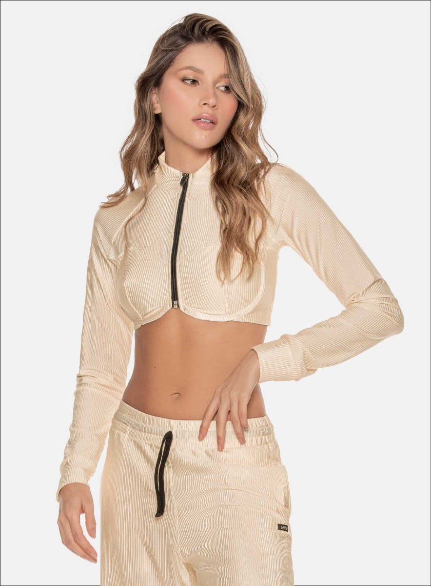 Top casual color marfil para mujer, marca BABALÚ, referencia 110353, vista detalle. Compra al por mayor en int.babalu.com.co en USD.
