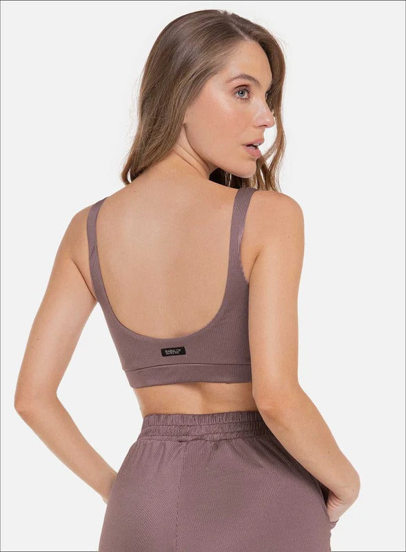 Top casual color mora leche para mujer, marca BABALÚ, referencia 112003, vista trasera. Compra al por mayor en int.babalu.com.co en USD.